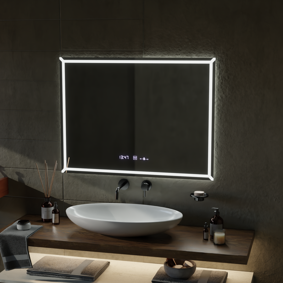 Rectangular LED mirror, 80x60cm, VillayTouch Marcello, Demisting System, Dimabila Mirrors Marcello Default Title Alessandro Design