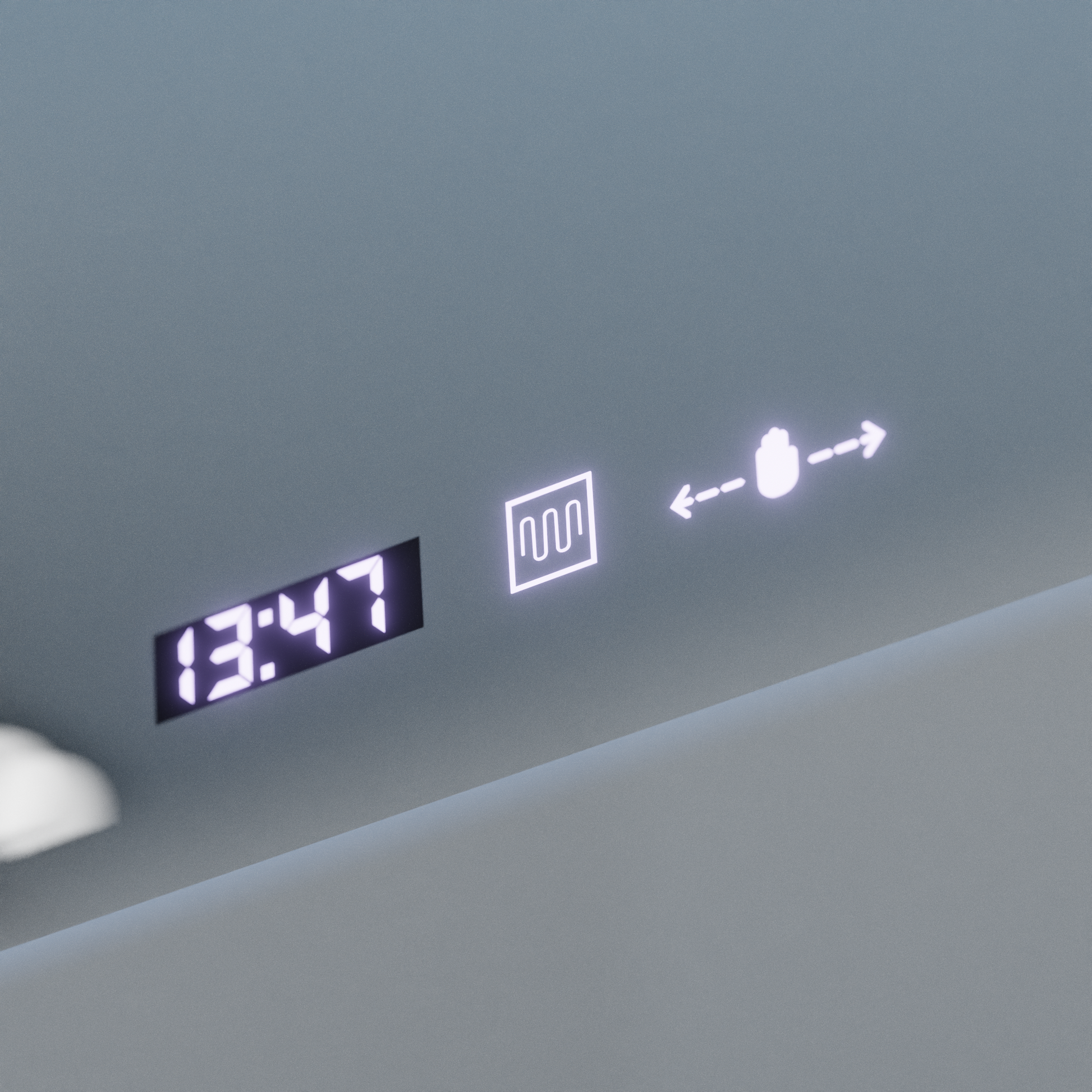 Rectangular LED Mirror, 100x65cm, Verite Royale Gold Motion Glow Marcello, Demisting System, Clock & Thermometer, Dimable Mirrors Marcello Default Title Alessandro Design