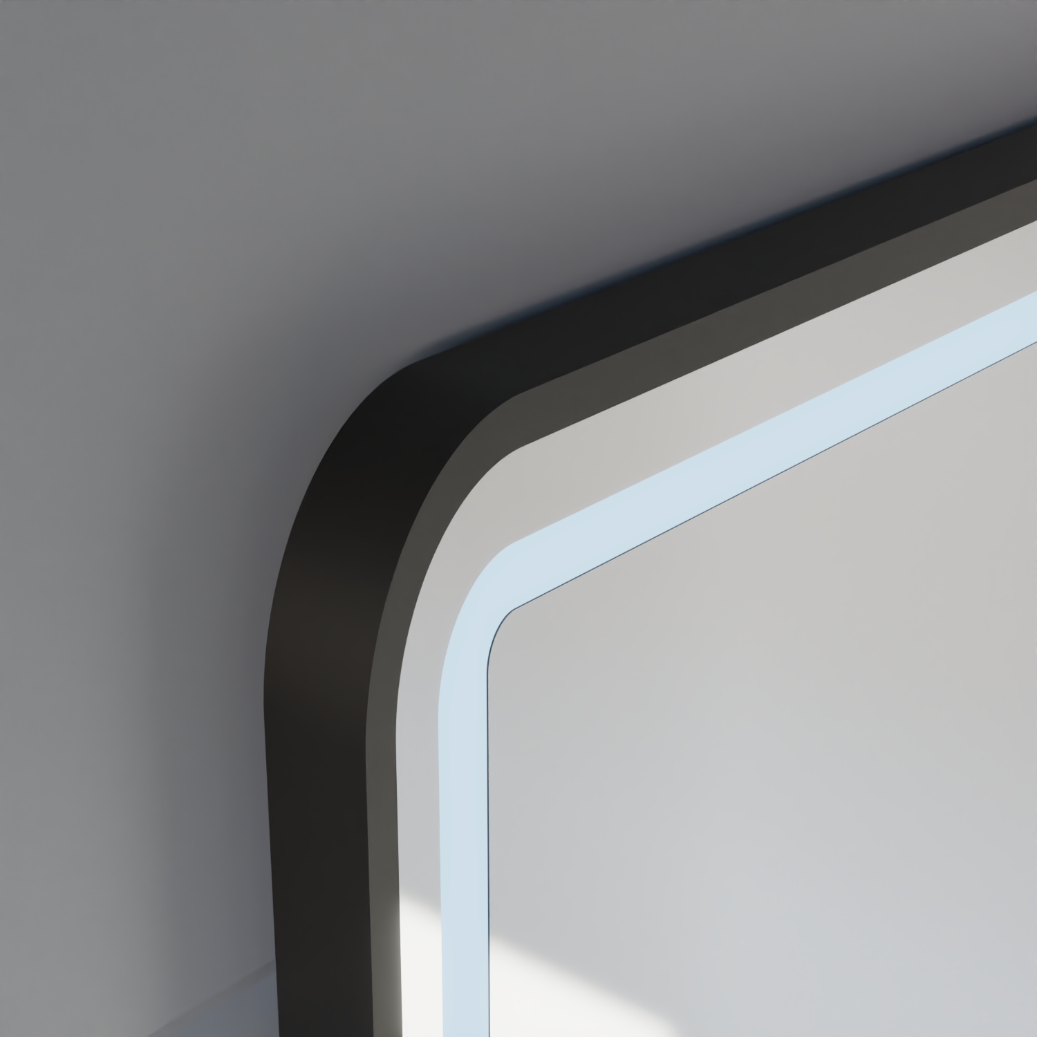 Mirror LED Touch LUCIDA Defogging System, Clock and Temperature 60x80 cm Frame Black Brushed Mirrors Korman S Default Title Alessandro Design
