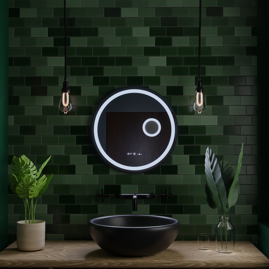 LED Round Mirror, 11W, 60cm, Micah Marcello MotionGlow Sensor, Demister System, Clock & Thermometer, Cosmetic Magnifier, Dimable Marcello Mirrors Default Title Alessandro Design