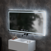 Rectangular LED mirror, 120x60cm, Verite MotionGlow Marcello, Demisting System, Clock & Thermometer, Dimable Mirrors Marcello Default Title Alessandro Design