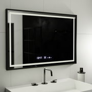 Rectangular LED Mirror, 120x80cm, Verite Majeste Noir Motion Glow Marcello, De-fogging System, Clock & Thermometer, Dimable Mirrors Marcello Default Title Alessandro Design