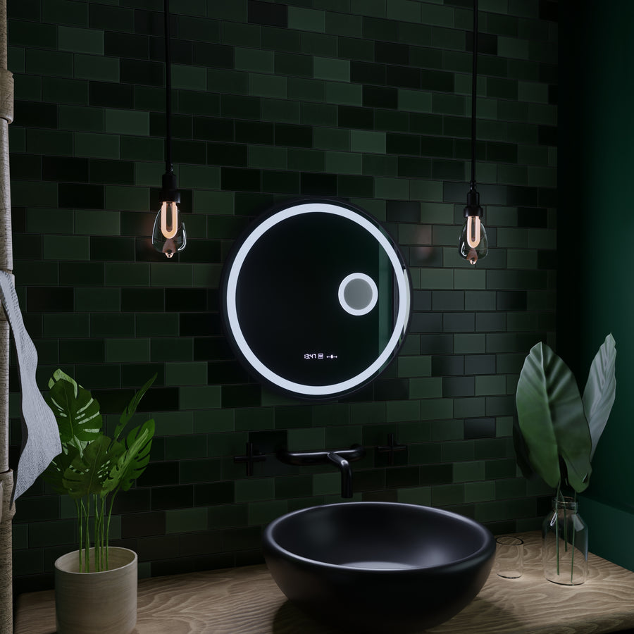 LED Round Mirror, 11W, 60cm, Micah Marcello MotionGlow Sensor, Demister System, Clock & Thermometer, Cosmetic Magnifier, Dimable Marcello Mirrors Default Title Alessandro Design