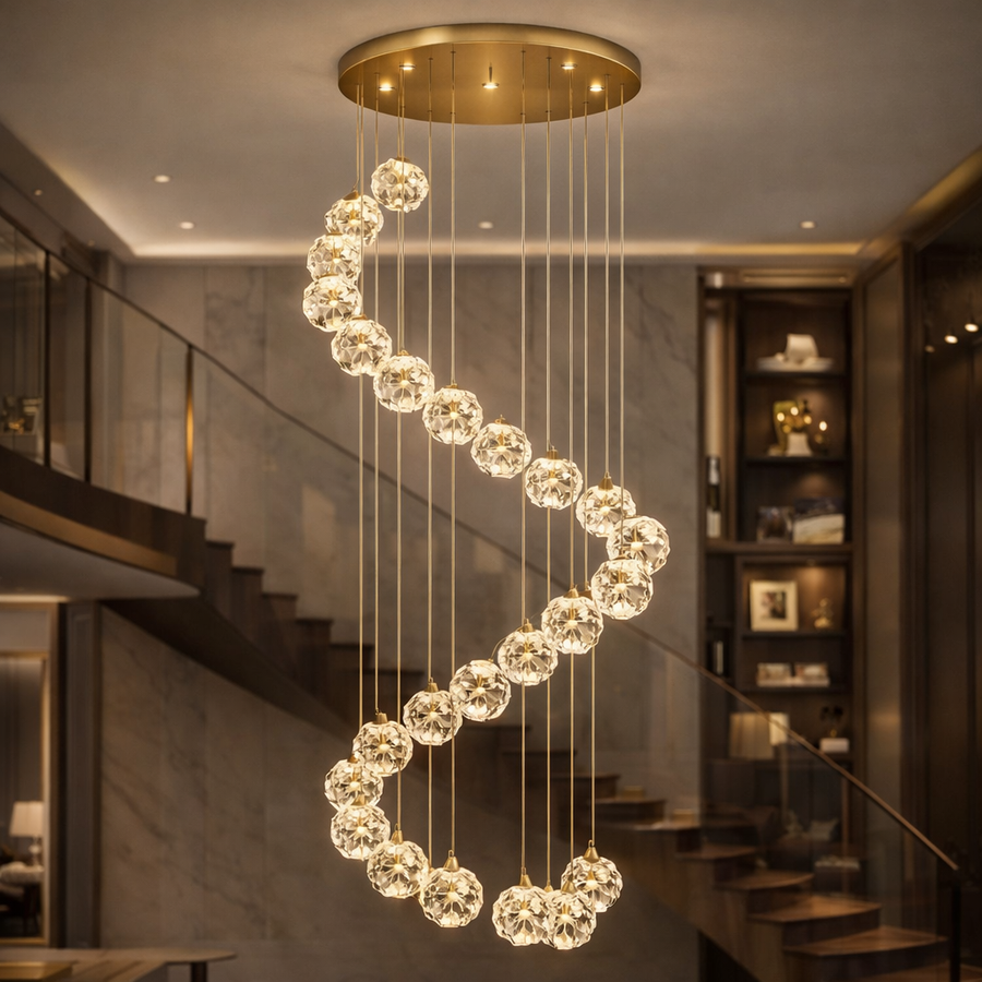 Crystal LED KILKENNY Culmino Chandelier, 144W, Neutral Light, Diameter 60cm, Gold Modern Chandeliers Default Title Alessandro Design