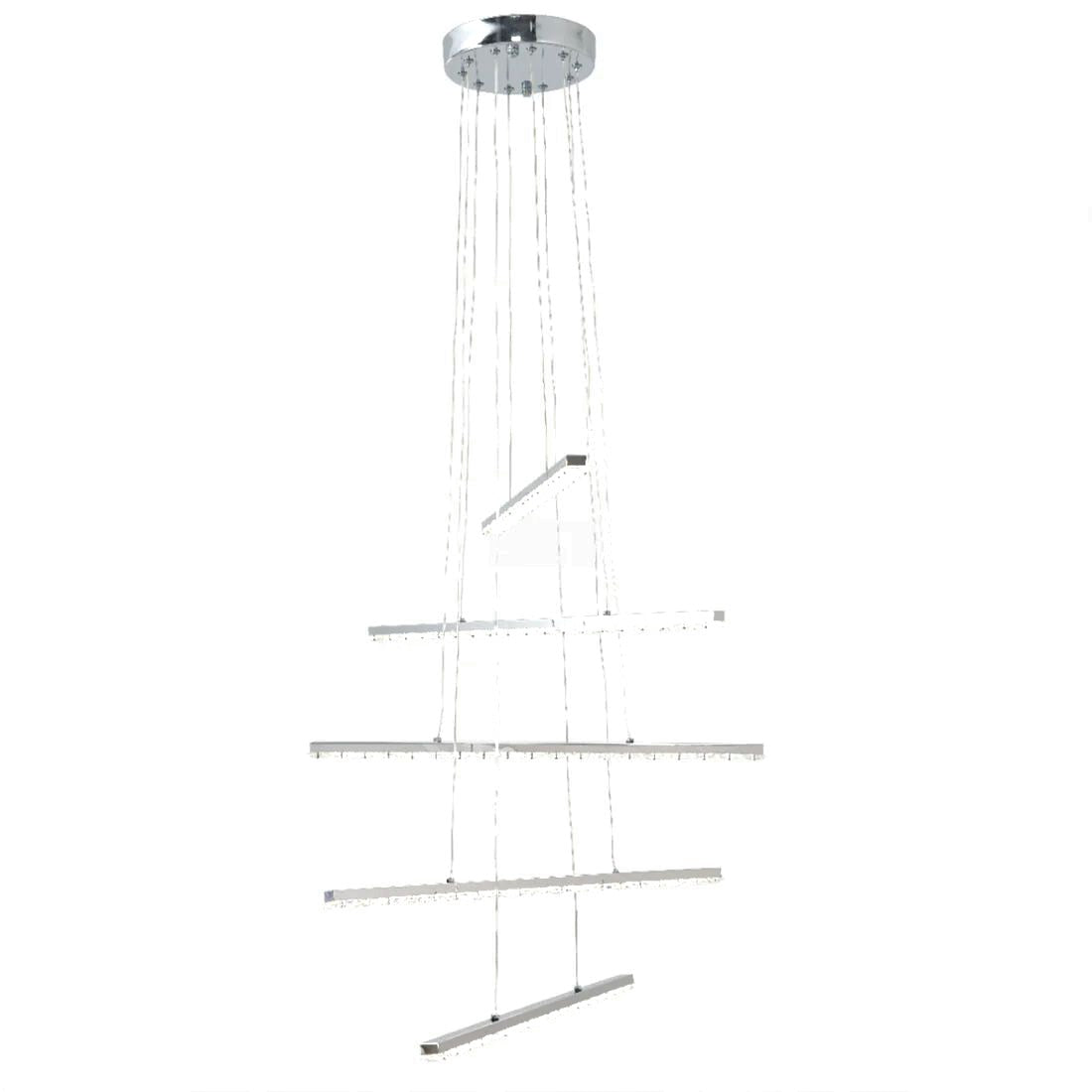 Lustra LED suspendata cu telecomanda si cristal LIBORIA 64W, lumina Rece/Calda/Neutra, Dimabila, Crom Lucios Lustre LED cu Telecomanda Default Title Alessandro Design