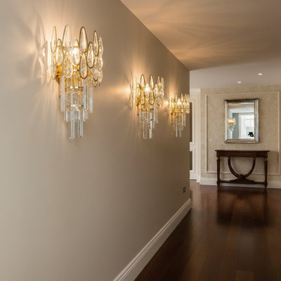 Crystal wall lamp ALHAMBRA 2x E14, 35x15cm, Gold