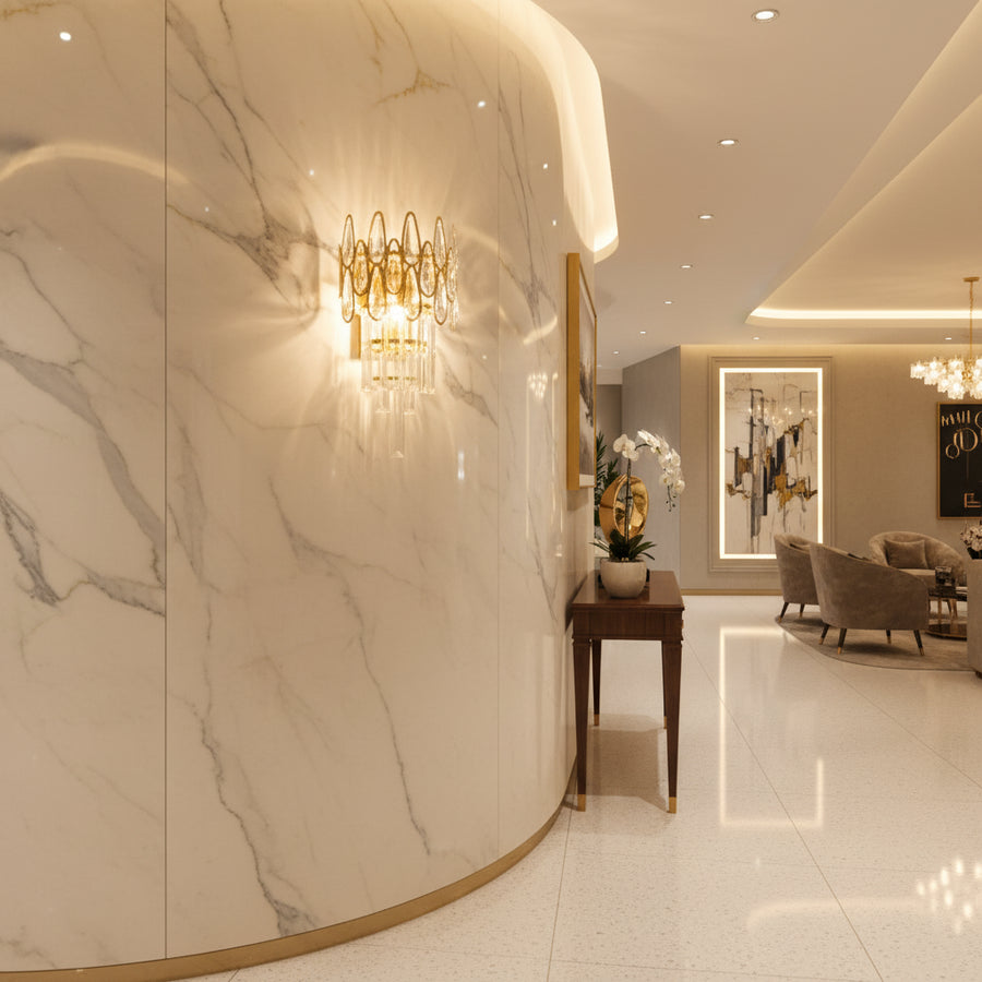 ALHAMBRA Cristal wall lamp 2x E14, 35x15cm, Gold Interior wall lamps Default Title Alessandro Design