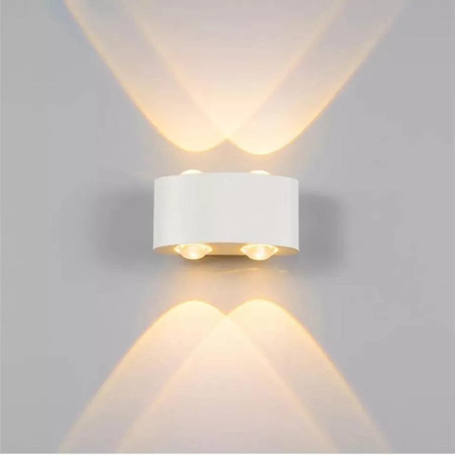 Fantas Outdoor and Indoor LED Wall Light, 4 Sources x 1W, IP65, Metallic, White, 3000K Outdoor Wall Lights Default Title Alessandro Design