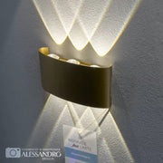Fantas Outdoor and Indoor LED Wall Lamp, 6 Sources x 1W, IP65, Metallic, Gold, 3000K Outdoor Wall Lamps Default Title Alessandro Design