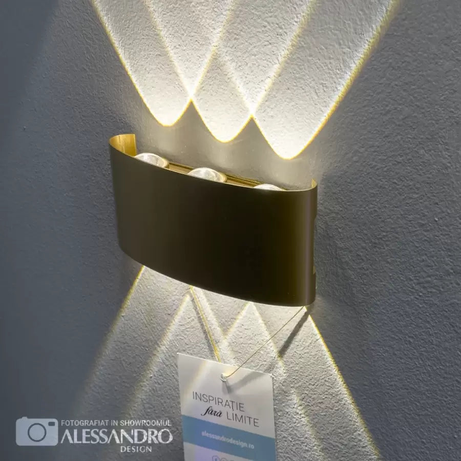 Fantas Outdoor and Indoor LED Wall Lamp, 6 Sources x 1W, IP65, Metallic, Gold, 3000K Outdoor Wall Lamps Default Title Alessandro Design