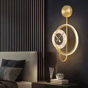 Bridger LED wall light 18W Integrated clock Gold Black Outdoor wall lights Default Title Alessandro Design