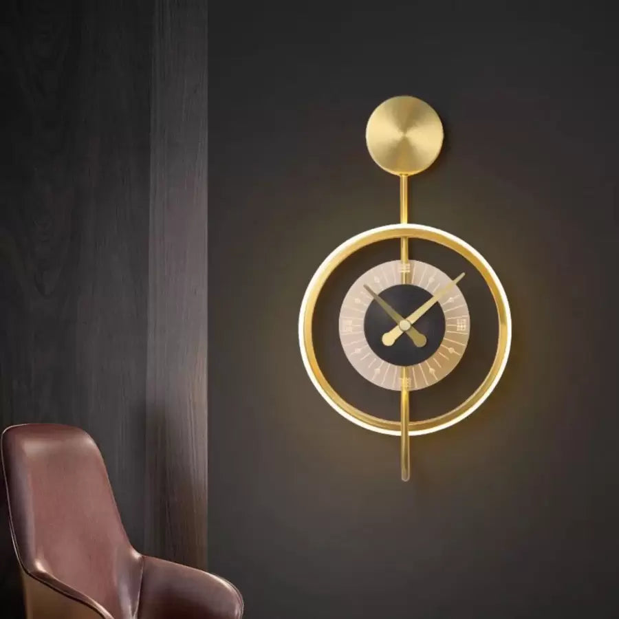 Bridger LED wall light 18W Integrated clock Gold Black Outdoor wall lights Default Title Alessandro Design