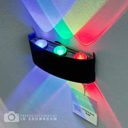 Fantas RGB Indoor/Outdoor LED wall light, 6 Sources x 1W, IP65, Black, 3000K