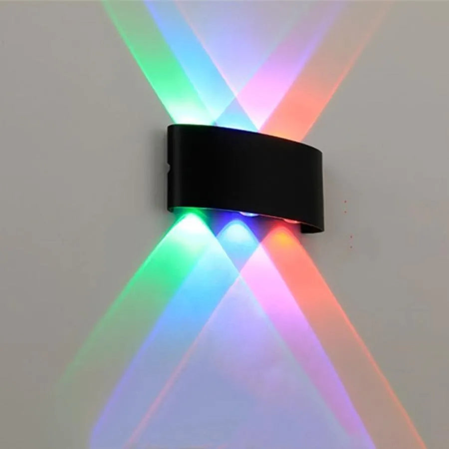 Fantas RGB Indoor/Outdoor LED wall light, 6 Sources x 1W, IP65, Black, 3000K