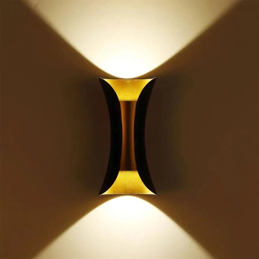 Outdoor LED wall light Pauline 2, 10W, 20x10, 3000K, Metal, Black and Gold Outdoor wall lights Default Title Alessandro Design