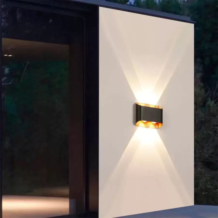 Exterior LED wall light Ellis 4W Gold Black Outdoor wall lights Default Title Alessandro Design
