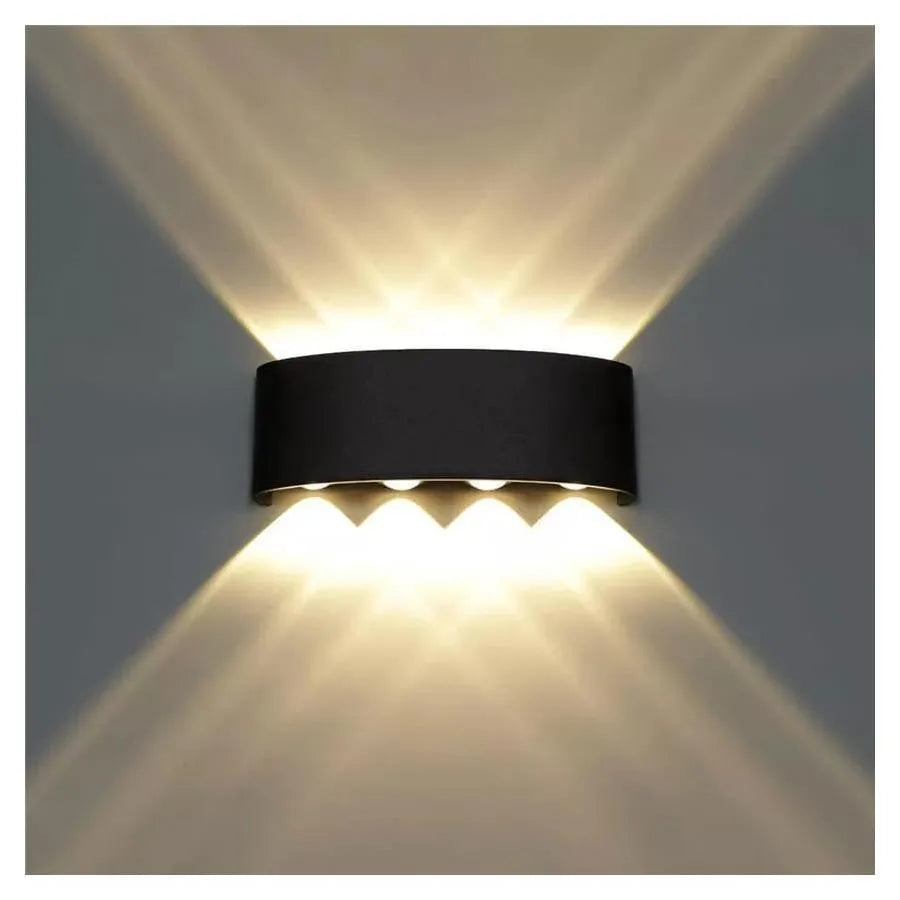 Fantas Outdoor and Indoor LED Wall Lamp, 8 Sources x 1W, IP65, Metallic, Black, 3000K Outdoor Wall Lamps Default Title Alessandro Design