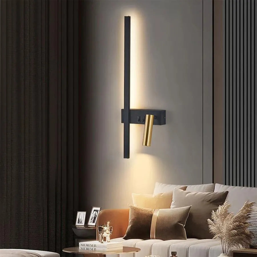 LED Glory 9W Black Gold Wall Light Outdoor Wall Lights Default Title Alessandro Design