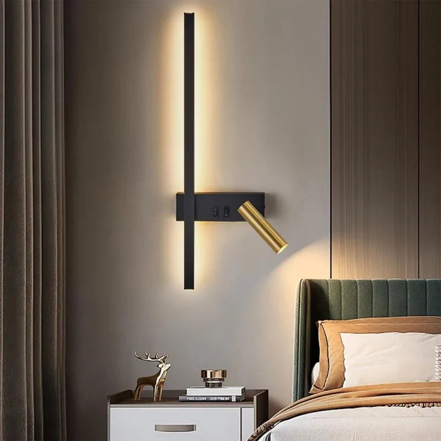 LED Glory 9W Black Gold Wall Light Outdoor Wall Lights Default Title Alessandro Design