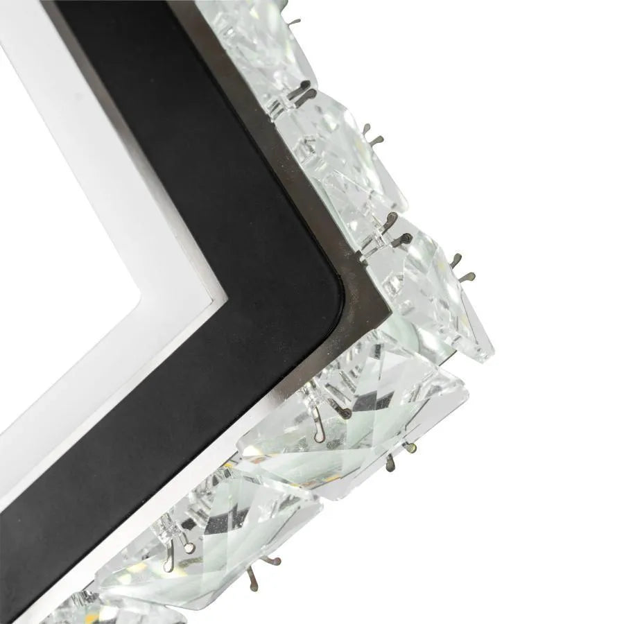 TERRANO LED Wall Light with Crystals, Square, 24W, Cold/Warm/Neutral Light, Black & Stainless Steel Indoor Wall Lights Default Title Alessandro Design