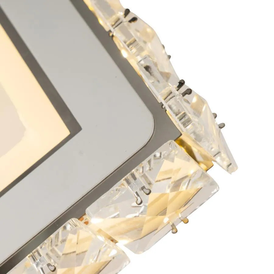 TERRANO LED Wall Light with Crystals, Square, 24W, Cold/Warm/Neutral Light, White & Stainless Steel Indoor Wall Lights Default Title Alessandro Design