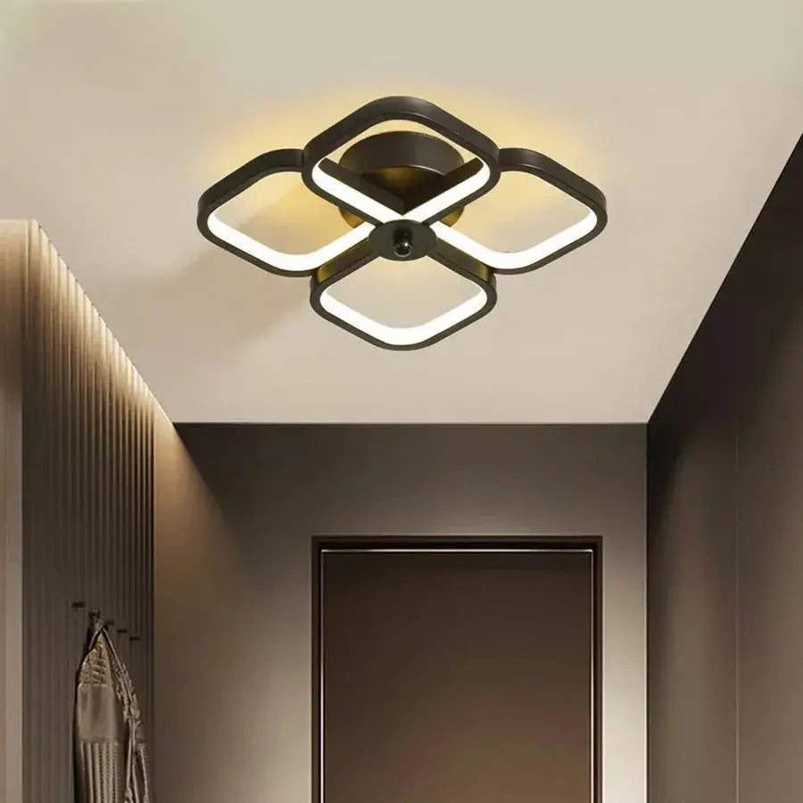 LED Chandelier VERTEX Tesser 34W, 4 Squares, Cold/Warm/Neutral light, Black LED Chandeliers Default Title Alessandro Design