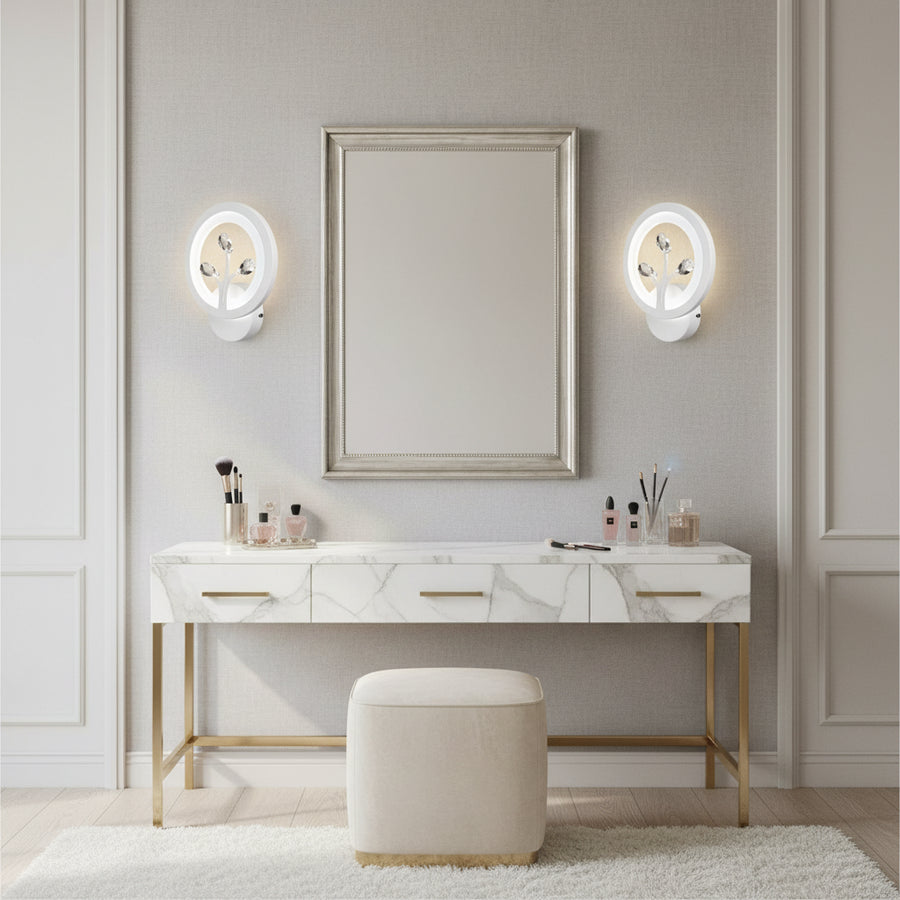 DAISY LED wall light, 14W, Cold/Warm/Neutral Light, White with Crystal Indoor wall lights Default Title Alessandro Design