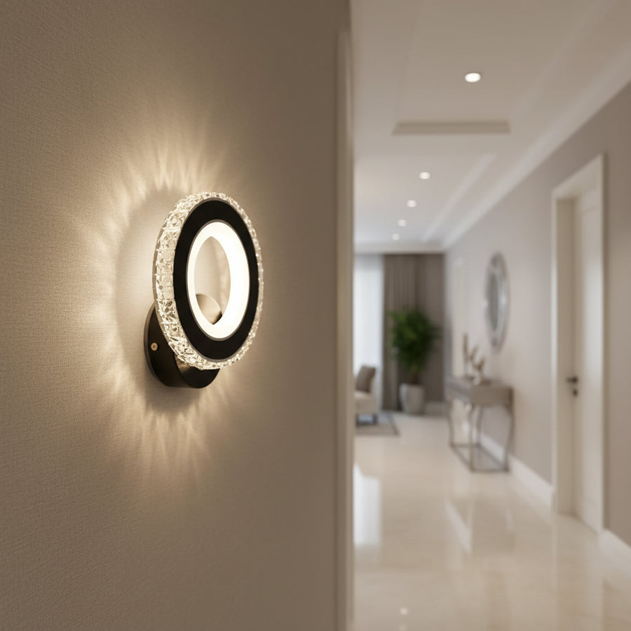 NOVA Rotonda LED wall light, 16W, Black & Stainless Steel, Warm/Cool/Neutral light Indoor Wall Lights Default Title Alessandro Design