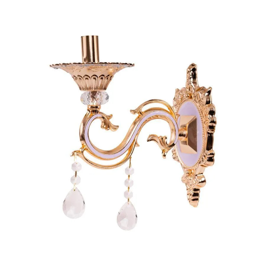 Wall lamp Nicholas, 1xE14, Lilac with Gold, Metal and Crystal Interior wall lights Default Title Alessandro Design