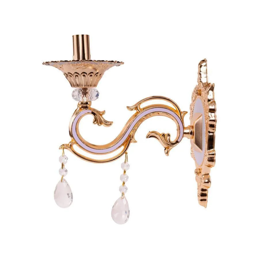 Wall lamp Nicholas, 1xE14, Lilac with Gold, Metal and Crystal Interior wall lights Default Title Alessandro Design