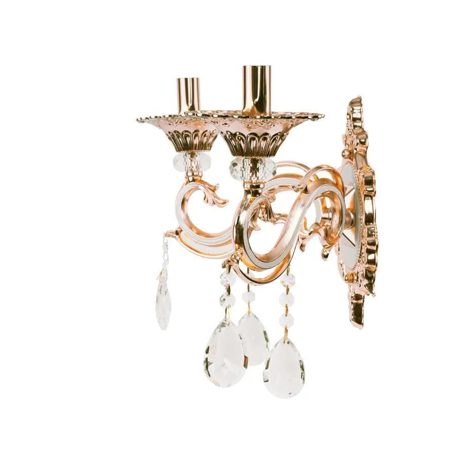 Wall lamp Nicholas, 2XE14, Gold, Metal and Crystal Indoor wall lights Default Title Alessandro Design