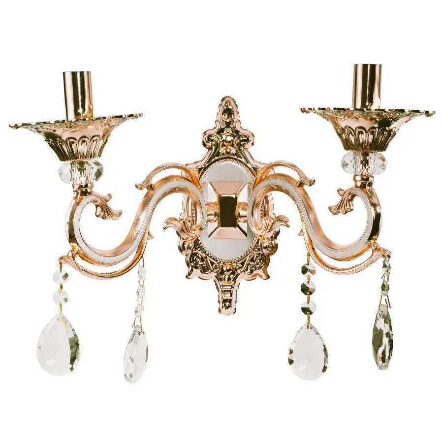 Wall lamp Nicholas, 2XE14, Gold, Metal and Crystal Indoor wall lights Default Title Alessandro Design