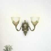 Rustic COTTAGE wall light, 2xE27, Bronze with White, Metal and Glass Indoor wall lights Default Title Alessandro Design