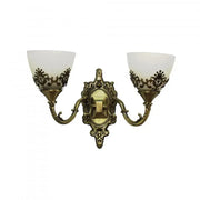Rustic COTTAGE wall light, 2xE27, Bronze with White, Metal and Glass Indoor wall lights Default Title Alessandro Design