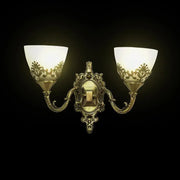 Rustic COTTAGE wall light, 2xE27, Bronze with White, Metal and Glass Indoor wall lights Default Title Alessandro Design