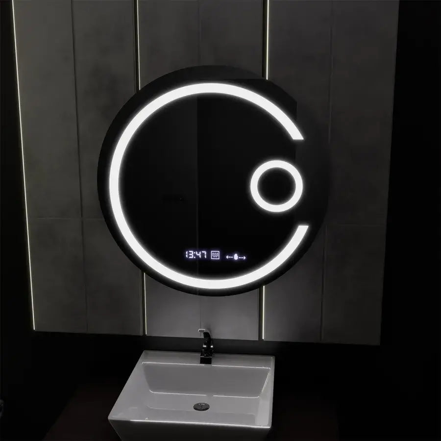 LED Round Mirror, 60cm, Visio MotionGlow Marcello, De-fogging System, Clock & Thermometer, Cosmetic Magnifier, Dimmable Mirrors Marcello Default Title Alessandro Design
