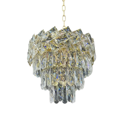 Crystal Chandelier WINDSOR Petito 3xE14, Diameter 29cm, Shiny Gold, Adjustable Height, Metal and Crystal Crystal Chandeliers Default Title Alessandro Design