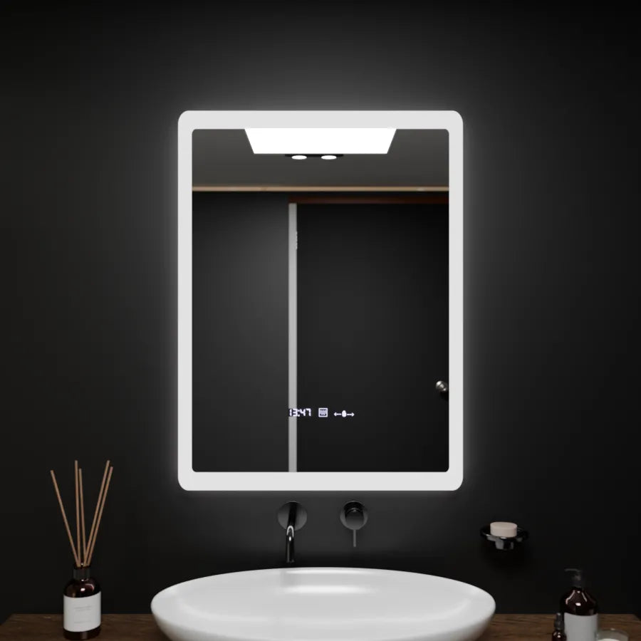 Rectangular LED mirror, 60x80cm, ELANCEE MotionGlow Marcello sensor, De-fogging system, Clock & Thermometer, Dimable Mirrors Marcello Default Title Alessandro Design