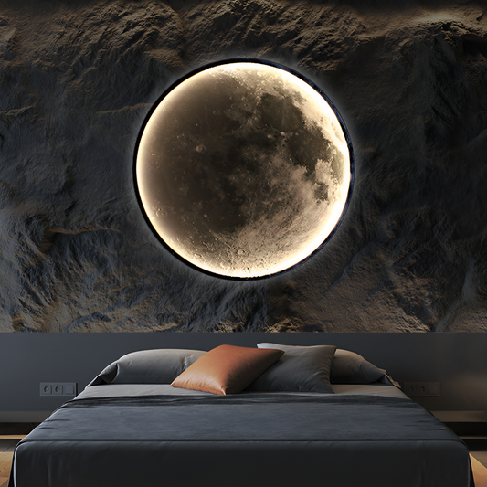 LED wall lamp, Decorative, Moon 83W Diameter 120CM Cold/Neutral/Warm Light Black LED Chandeliers Applied Default Title Alessandro Design