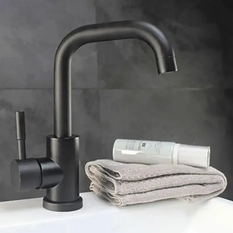 Sink Faucet with Rotating Spout, Black, SUS304 Stainless Steel, LY008C Bathroom Faucets Default Title Alessandro Design