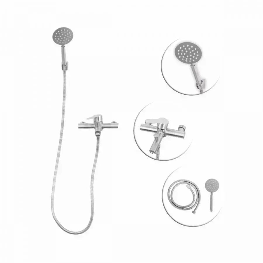 Bathroom Faucet with Shower Head, SUS304 Stainless Steel, Satin, LY010 Faucets & Shower Columns Default Title Alessandro Design