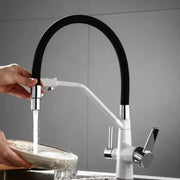 Kitchen Faucet with 3 Faucets Flexible Faucet Sanitary Brass White - Black Kitchen Faucets Default Title Alessandro Design