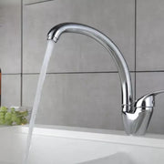 Glossy Chrome Kitchen Faucet LB00C, Pivoting Swan Faucet, Ceramic Cartridge, Complete Set with Connections and Fixing System Kitchen Faucets Default Title Alessandro Design