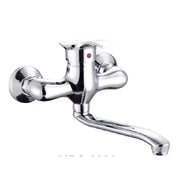 Wall Mounted Kitchen Faucet with Rotating Spout Silver Alloy Kitchen Faucets Default Title Alessandro Design