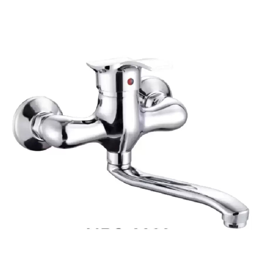 Wall Mounted Kitchen Faucet with Rotating Spout Silver Alloy Kitchen Faucets Default Title Alessandro Design