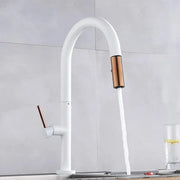 Kitchen Faucet with Extractable Shower, Sanitary Brass, White, CF/1035/A Kitchen Faucets Default Title Alessandro Design