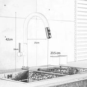 Kitchen Faucet with Extractable Shower, Sanitary Brass, White, CF/1035/A Kitchen Faucets Default Title Alessandro Design