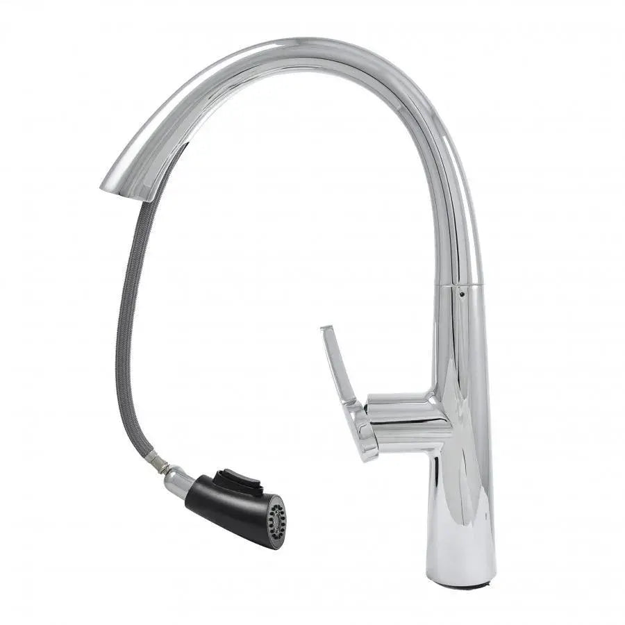 Kitchen Faucet with Extractable Shower, Sanitary Brass, Chrome, W059 Kitchen Faucets Default Title Alessandro Design