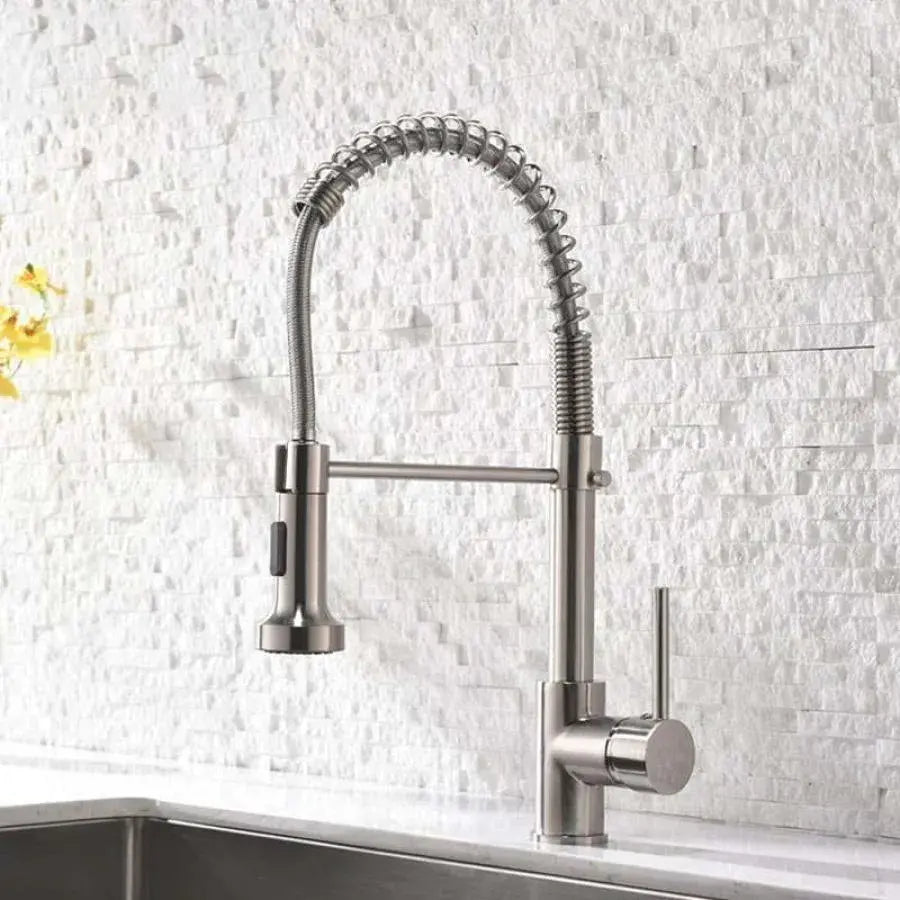 Kitchen Faucet with Extractable Shower, Stainless Steel and Chrome Brass, YD/101 Kitchen Faucets Default Title Alessandro Design