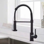 Kitchen Faucet with Extractable Shower, Stainless Steel and Black Brass, YD/102 Kitchen Faucets Default Title Alessandro Design